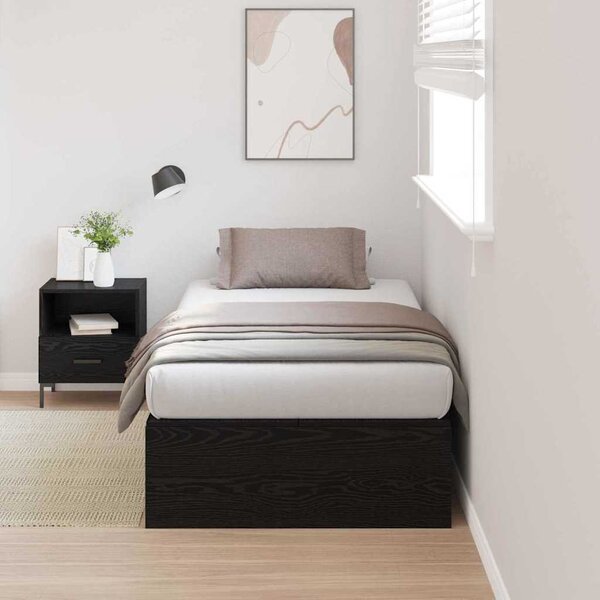 Rám postele s úložným prostorem se dveřmi Černý dub 80 x 200 cm 3335334