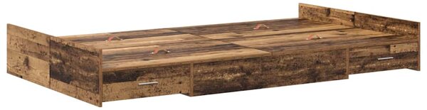 Rám postele s úložným prostorem s čelo Staré dřevo 120 x 190 cm 3335331