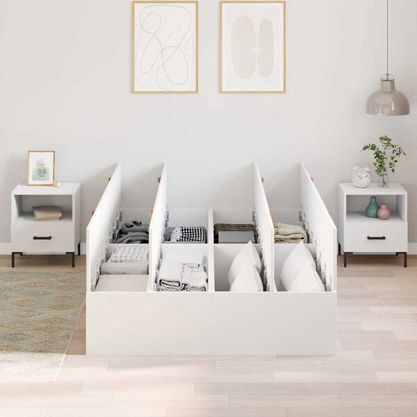 Rám postele s úložným prostorem s úložištěm Bílá 120 x 200 cm 3335365
