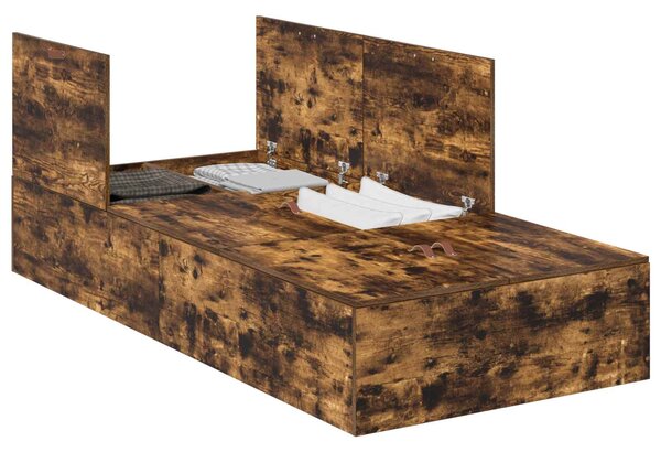 Rám postele s úložným prostorem Kouřový dub 70 x 190 cm 3335417