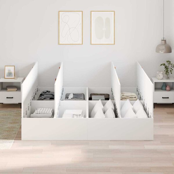 Rám postele s úložným prostorem s úložištěm Bílá 200 x 200 cm 3335357