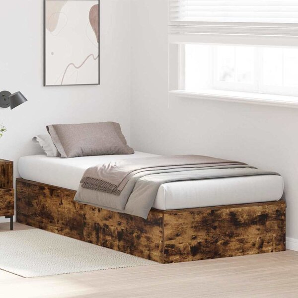 Rám postele s úložným prostorem Kouřový dub 70 x 190 cm 3335417