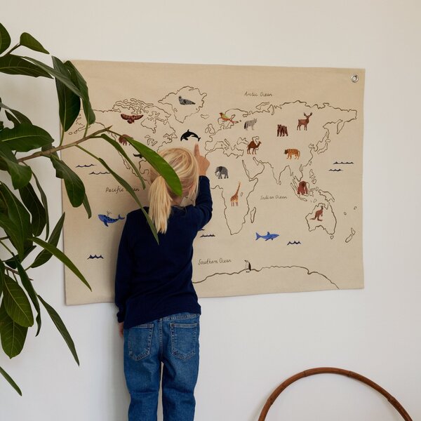 FERM LIVING Látková mapa světa The World