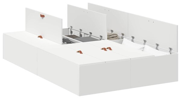 Rám postele s úložným prostorem s úložištěm Bílá 120 x 200 cm 3335365