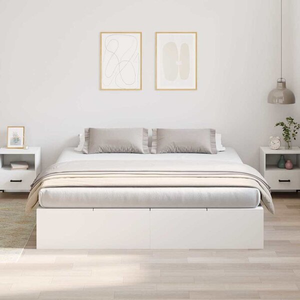 Rám postele s úložným prostorem s úložištěm Bílá 200 x 200 cm 3335357
