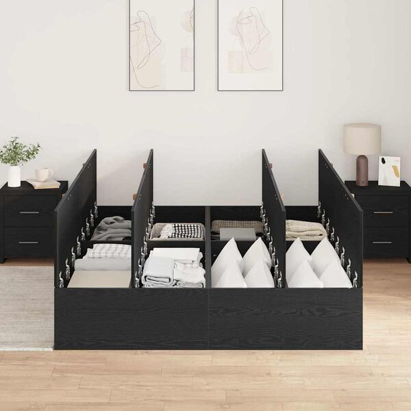 Rám postele s úložným prostorem Černý dub 140 x 200 cm 3335374