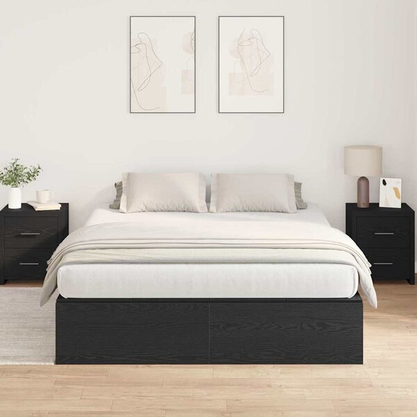 Rám postele s úložným prostorem Černý dub 140 x 200 cm 3335374