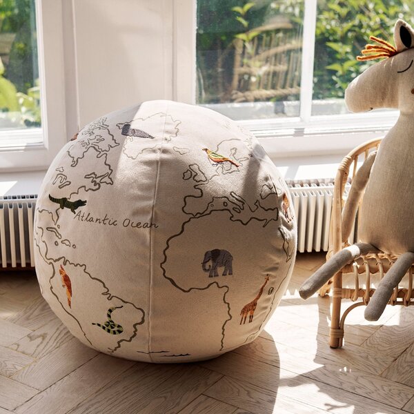 FERM LIVING Pouf s mapou světa The World