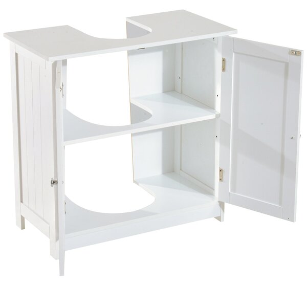 HOMCOM Koupelnová skříňka pod umyvadlo 60x30x60cm Bílá | Aosom