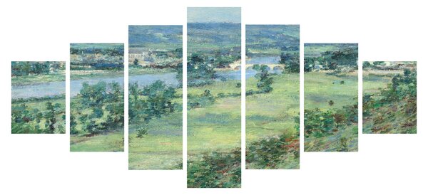 Obraz - Theodore Robinson, The Valley of the Seine, From the Hills of Giverny, reprodukce (210x100 cm)