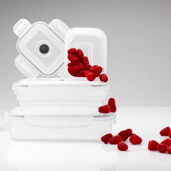 Set 3 boxů na potraviny a vakuové pumpy Compactor Food Saver