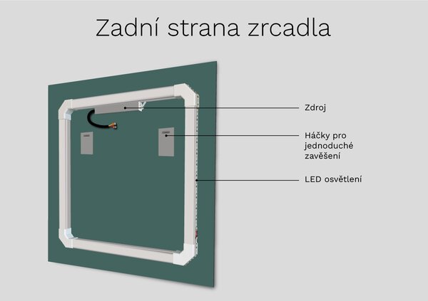 Atypické zrcadlo do koupelny s LED osvětlením A10