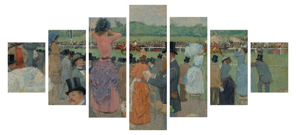 Obraz - Jean-Louis Forain, The Races at Longchamp, reprodukce (210x100 cm)