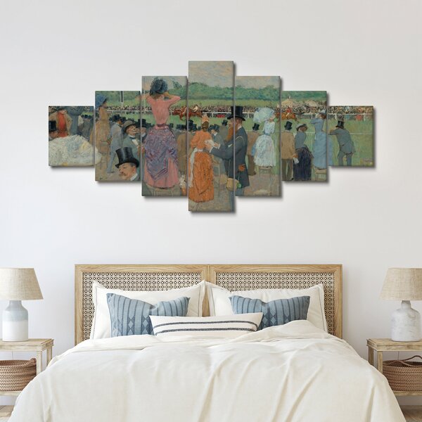 Obraz - Jean-Louis Forain, The Races at Longchamp, reprodukce (210x100 cm)