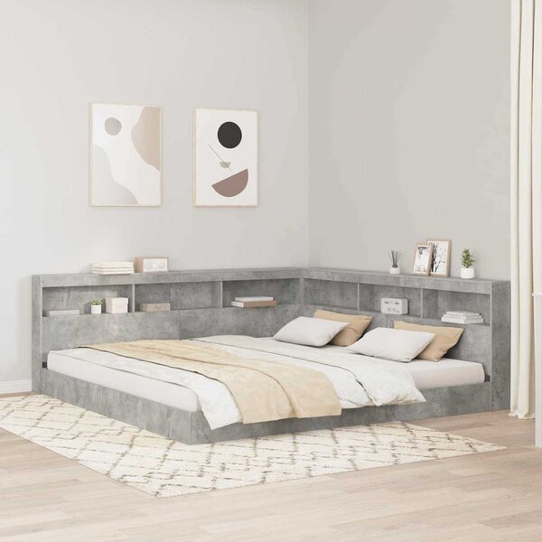 VidaXL Knihovna postel 180 x 200 cm Kompozitní dřevo [3335746] Barva: Bílá