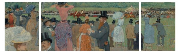 Obraz - Jean-Louis Forain, The Races at Longchamp, reprodukce (170x50 cm)