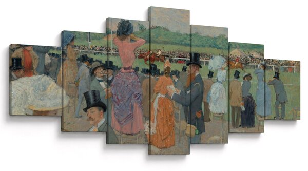 Obraz - Jean-Louis Forain, The Races at Longchamp, reprodukce (210x100 cm)