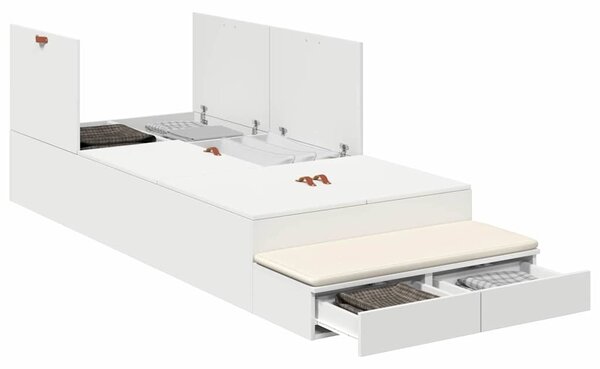 Rám postele s úložným prostorem Bílá 80 cm Kompozitní dřevo 3335597