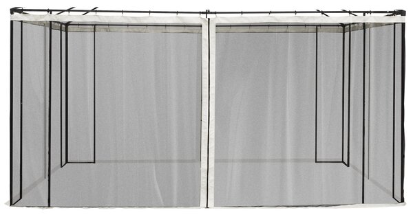Outsunny 4 boční panely 3,5x2 m pro zahradní altán s mřížkou a zipem, černé | Aosom