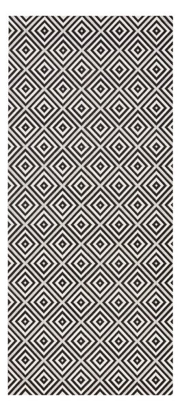 Černo-bílý venkovní koberec NORTHRUGS Karo, 80 x 200 cm