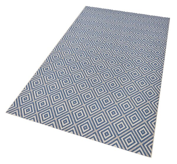 Modrý venkovní koberec NORTHRUGS Karo, 80 x 150 cm