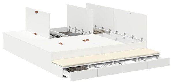 Rám postele s úložným prostorem Bílá 200 cm Kompozitní dřevo 3335621