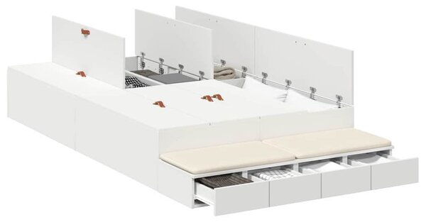 Rám postele s úložným prostorem Bílá 120 cm Kompozitní dřevo 3335629
