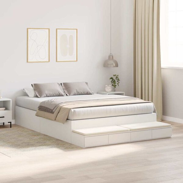 Rám postele s úložným prostorem Bílá 140 cm Kompozitní dřevo 3335693