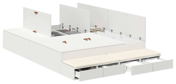 Rám postele s úložným prostorem Bílá 140 cm Kompozitní dřevo 3335693