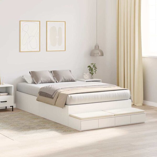 Rám postele s úložným prostorem Bílá 120 cm Kompozitní dřevo 3335629