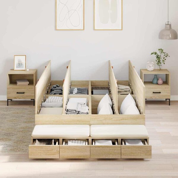 Rám postele s úložným prostorem se zásuvkou Sonoma dub 120 cm 3335631