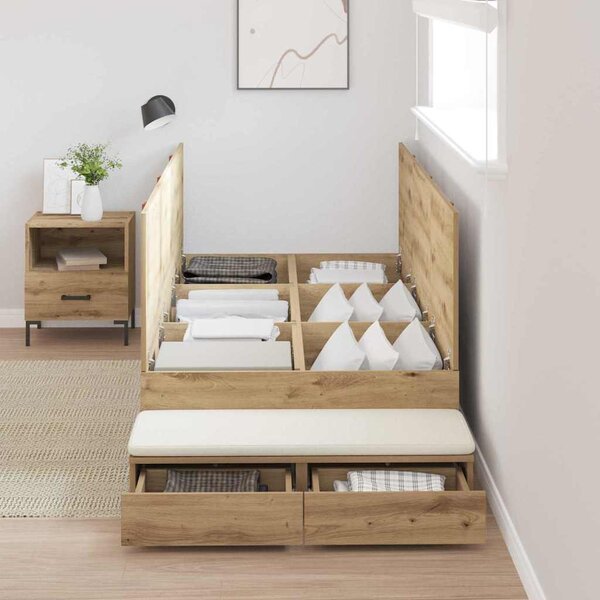 Rám postele s úložným prostorem se dveřmi Artisanový dub 100 cm 3335620