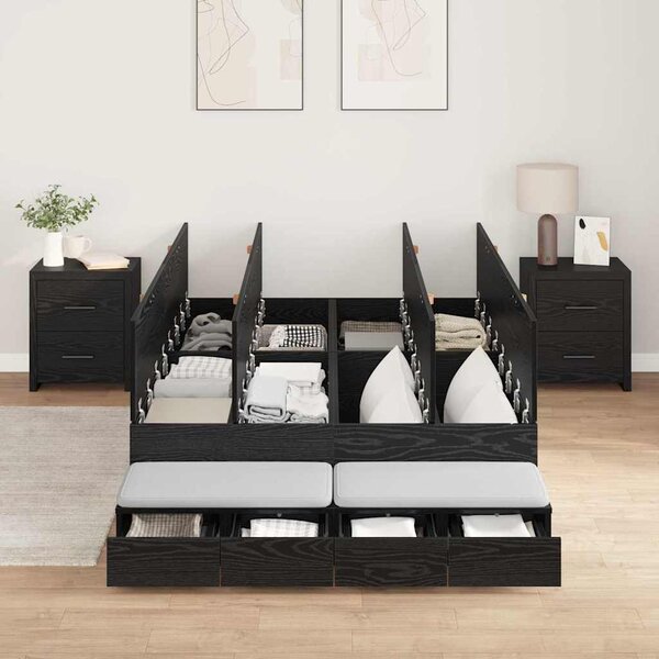 Rám postele s úložným prostorem se zásuvkou Černý dub 120 cm 3335630