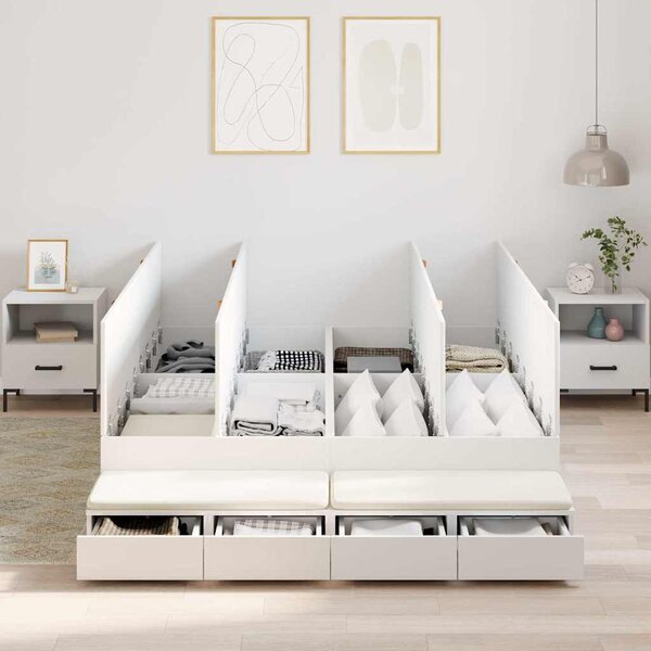 Rám postele s úložným prostorem Bílá 140 cm Kompozitní dřevo 3335693