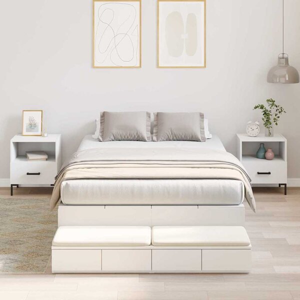 Rám postele s úložným prostorem Bílá 120 cm Kompozitní dřevo 3335685
