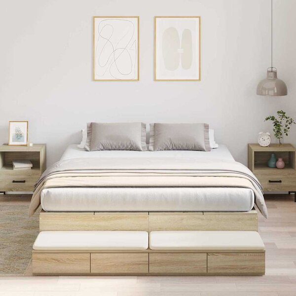 Rám postele s úložným prostorem se zásuvkou Sonoma dub 150 cm 3335647