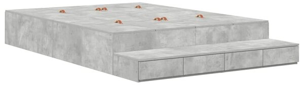 Rám postele s úložným prostorem se dveřmi Betonově šedá 150 cm 3335648