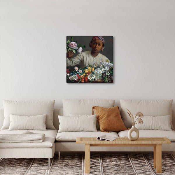 Obraz - Frédéric Bazille, Young Woman with Peonies, reprodukce (30x30 cm)