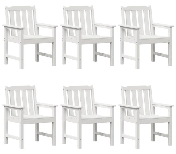 Zahradní křeslo 6 ks Bílá Polyethylen 3335798