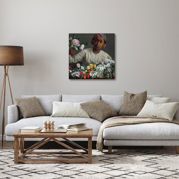 Obraz - Frédéric Bazille, Young Woman with Peonies, reprodukce (30x30 cm)