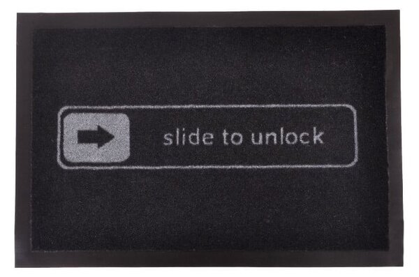 Černá rohožka Hanse Home Slide to Unlock, 40 x 60 cm