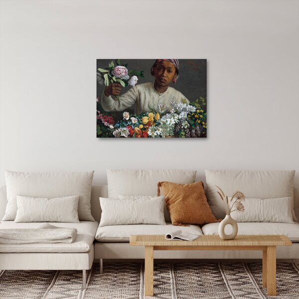 Obraz - Frédéric Bazille, Young Woman with Peonies, reprodukce (70x50 cm)