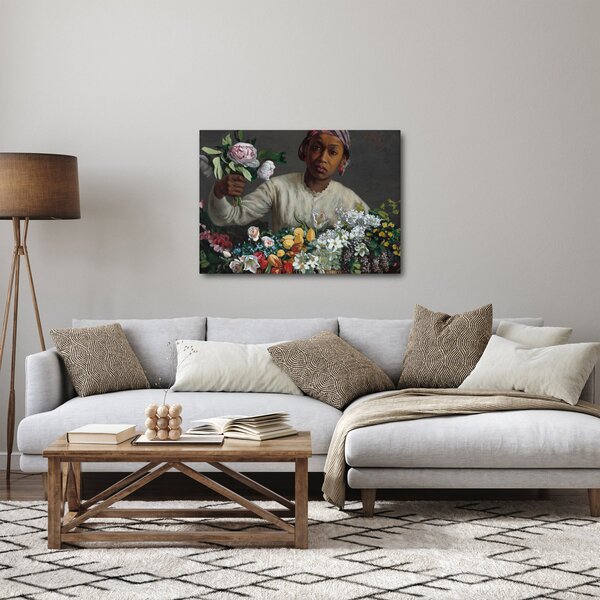 Obraz - Frédéric Bazille, Young Woman with Peonies, reprodukce (70x50 cm)