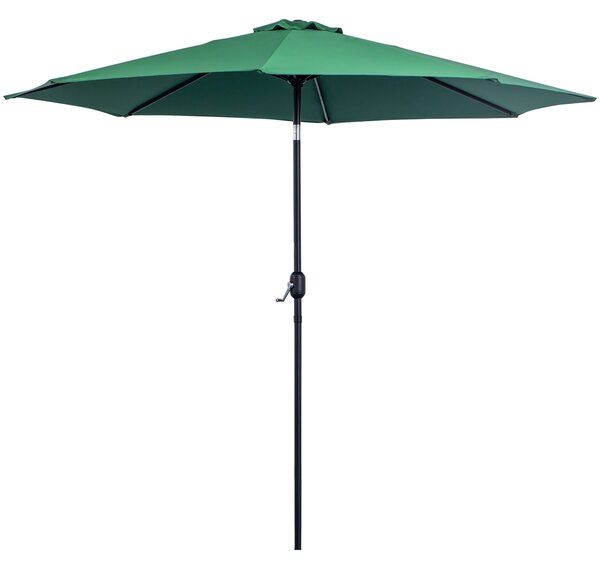 Zahradní slunečník Outsunny Ø295x250 cm s klikou – venkovní sluneční stín s naklápěcím mechanismem a odnímatelným kovovým stožárem pro terasu, bazén a