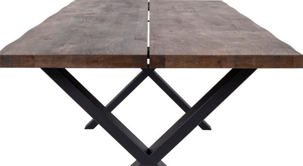 Jídelní stůl Toulon, dub smoked oil, vlnitá hrana, 200×95×76 cm – House Nordic