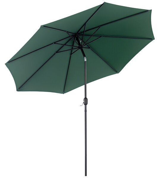 Zahradní slunečník Outsunny Ø295x250 cm s klikou – venkovní sluneční stín s naklápěcím mechanismem a odnímatelným kovovým stožárem pro terasu, bazén a