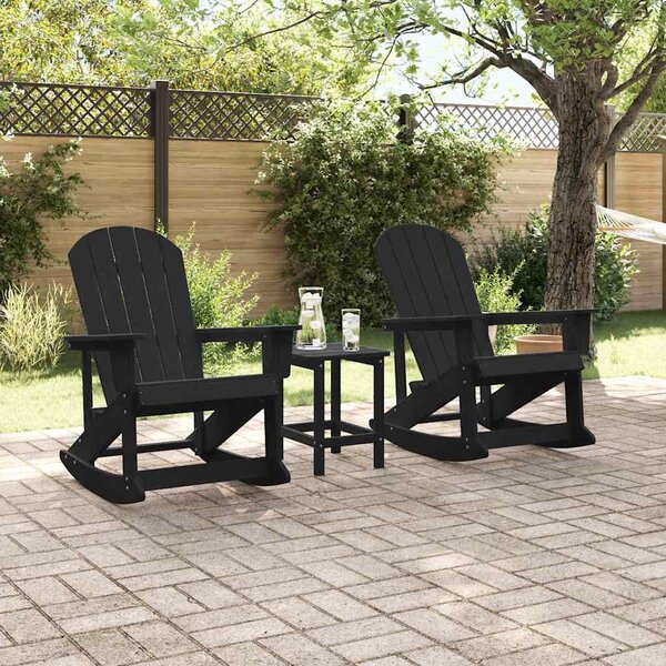 Adirondack Houpací Křesla 2 ks 2místné Černá HDPE 3335836