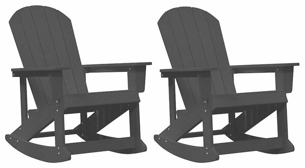 Adirondack Houpací Křesla 2 ks 2místné Černá HDPE 3335836