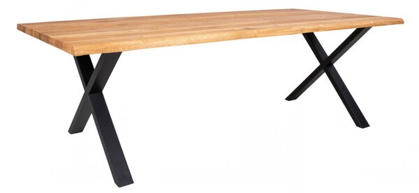 Jídelní stůl Toulon, dub natural oil, vlnitá hrana, 240×95×76 cm – House Nordic