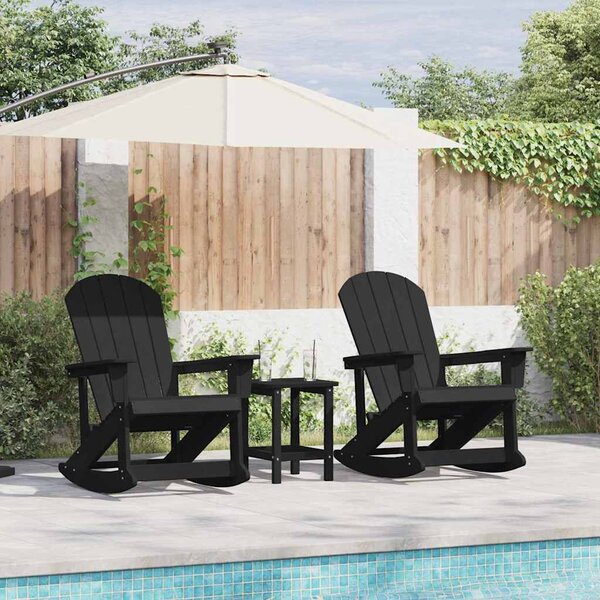 Adirondack Houpací Křesla 2 ks 2místné Černá HDPE 3335836